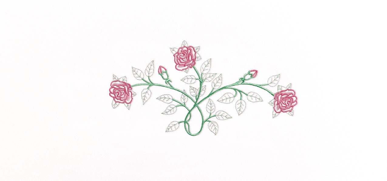 Vine And Rose Pink White Faux